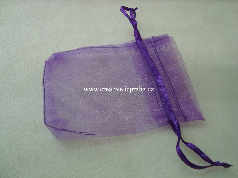 sáček - organza 9x11cm fialová